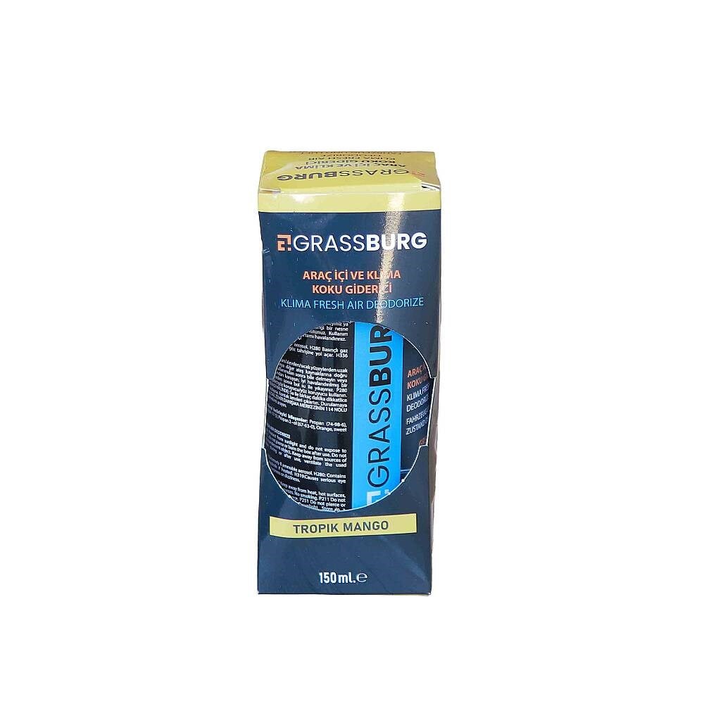GRASSBURG ARAÇ İÇİ VE KLİMA KOKU GİDERİCİ - TROPİK MANGO 150 ML