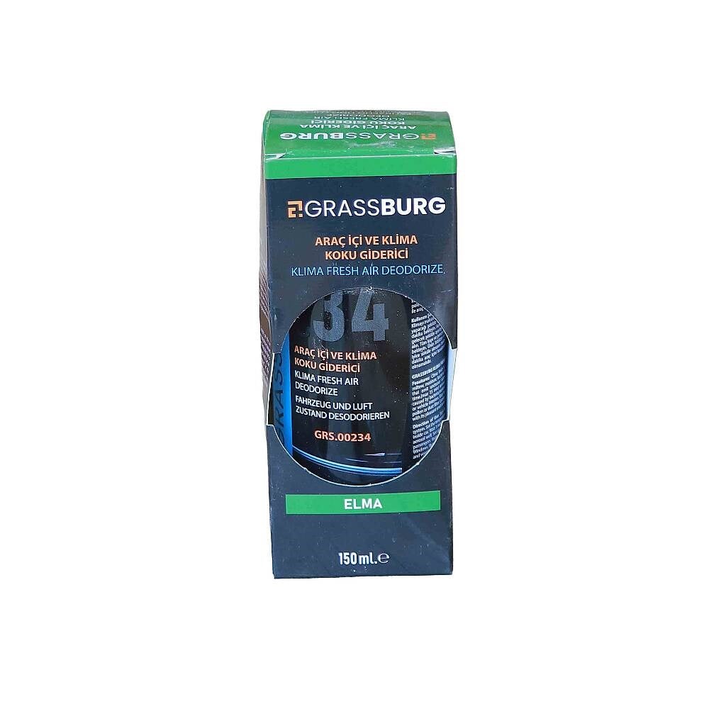 GRASSBURG ARAÇ İÇİ VE KLİMA KOKU GİDERİCİ - ELMA 150 ML