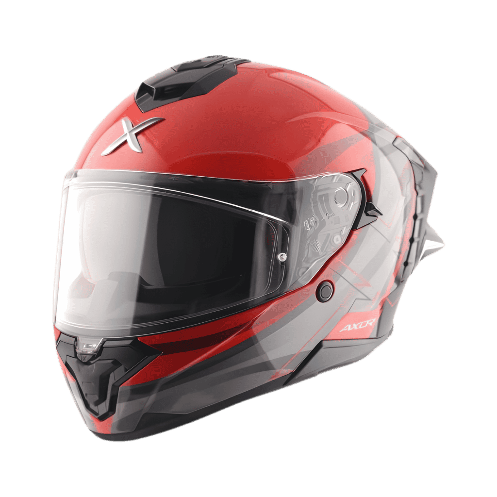 Axor Brutale Surges-E Black Red Motosiklet Kaskı