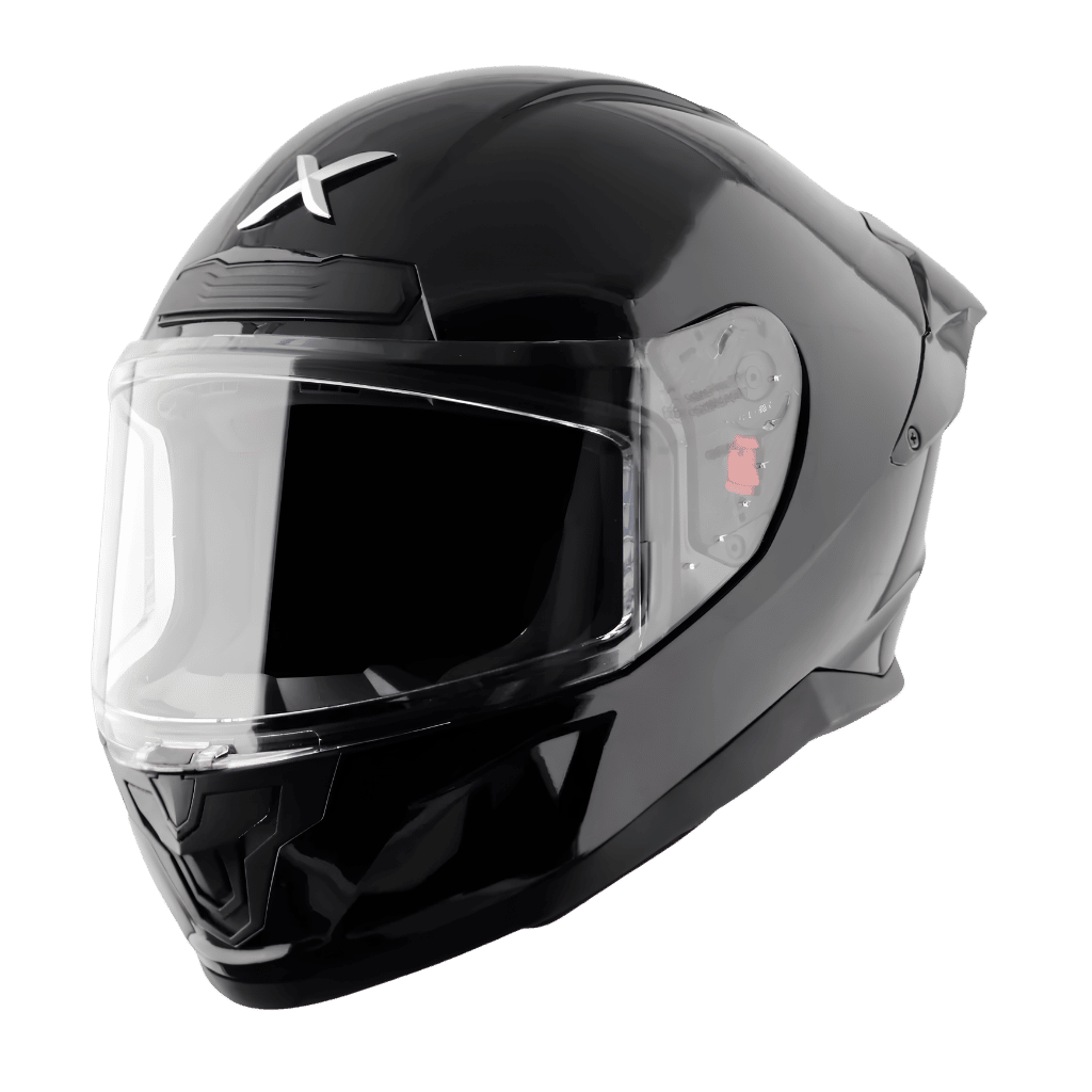 Axor Saber Solid-E Parlak Siyah Motosiklet Kaskı