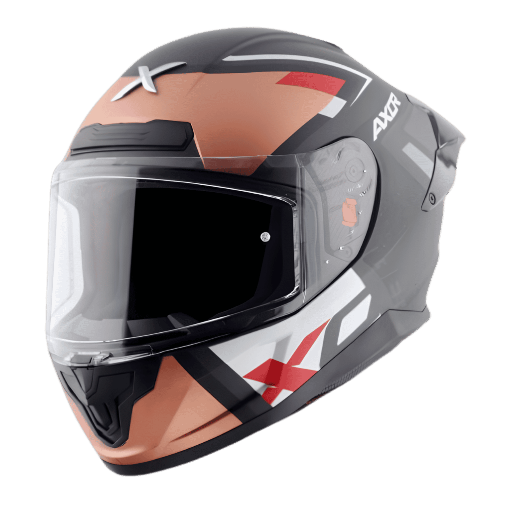 Axor Saber X-Sport-E Mat Siyah Turuncu Motosiklet Kaskı