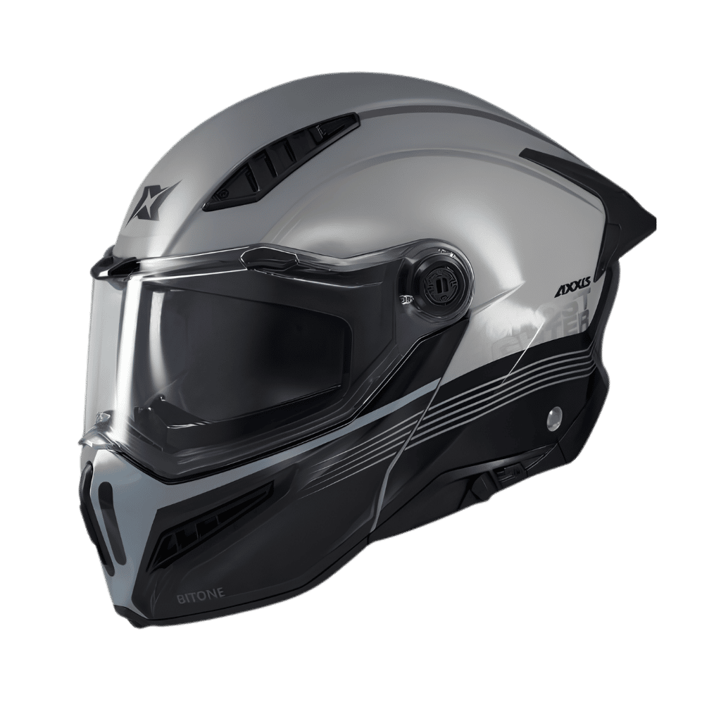 Axxis Ghostfighter Bitone C2 Siyah Gri Çene Açılır Motosiklet Kaskı