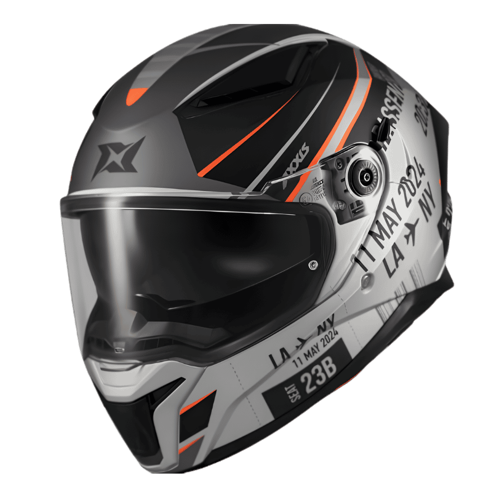 Axxis Panther Passenger A1 Mat Siyah Gri Kapalı Motosiklet Kaskı