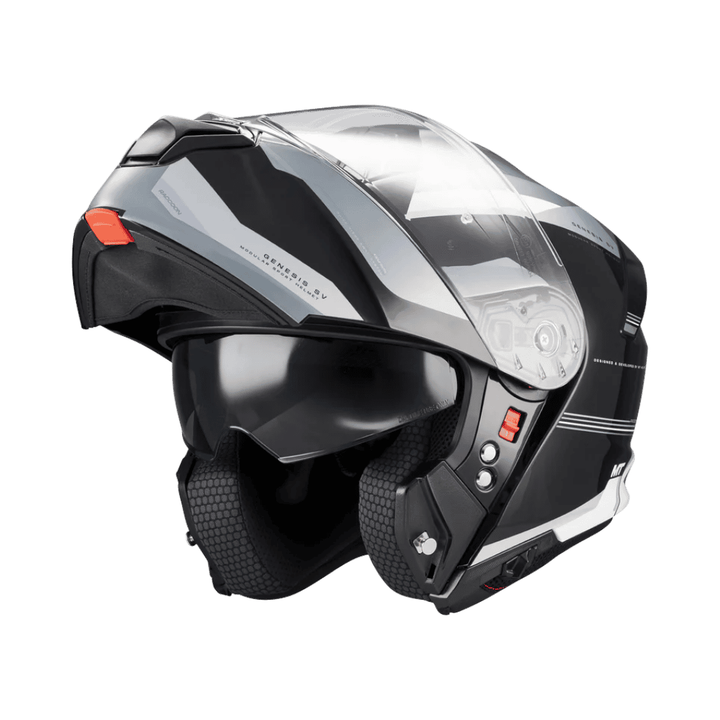 Mt Helmets Genesis SV Raccoon B12 Parlak Çene Açılır Motosiklet Kaskı