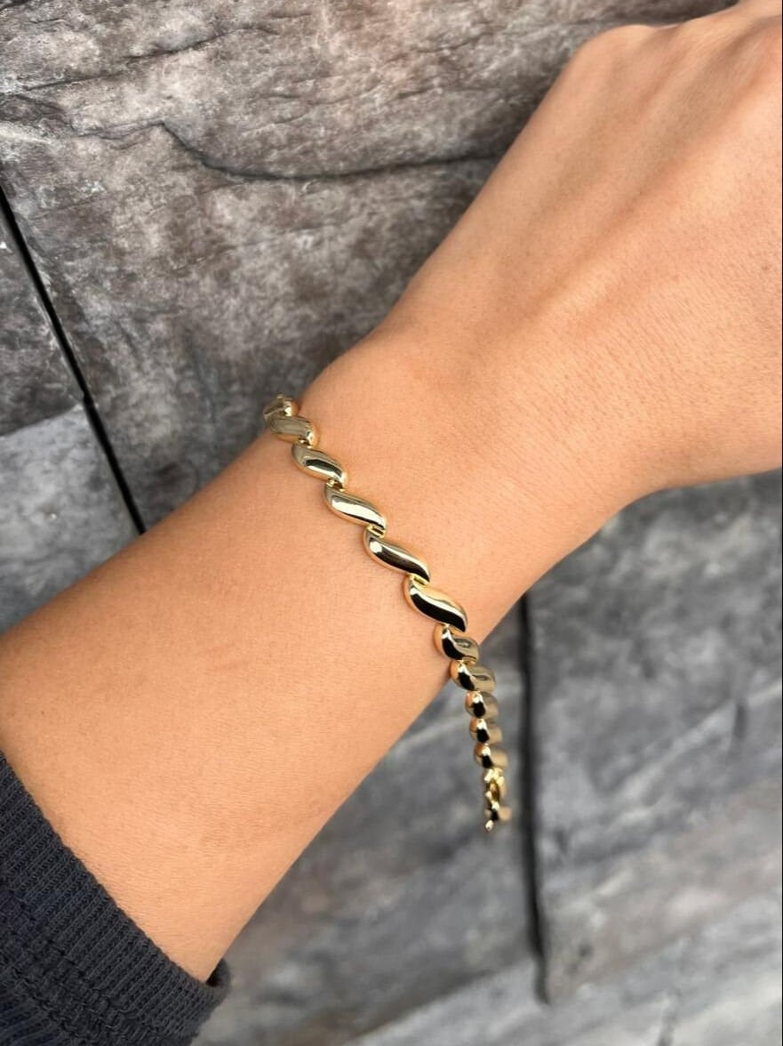 14K Damla Desen Bileklik