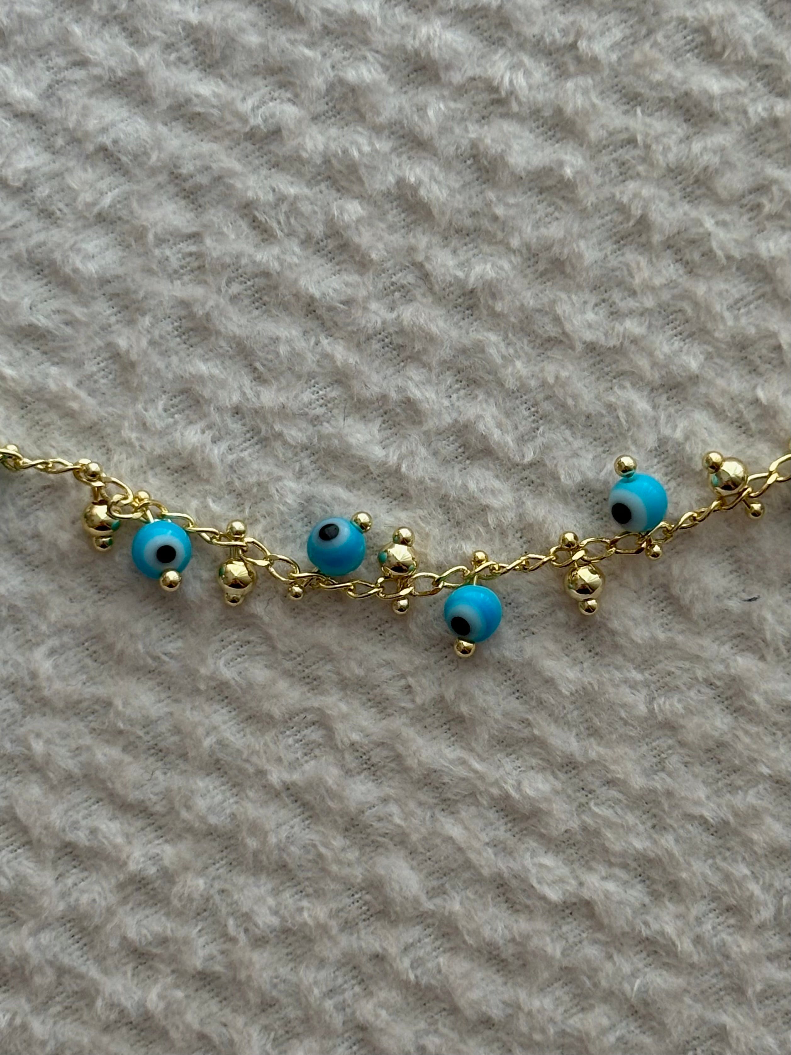 Göz Charmlı Gold Halhal