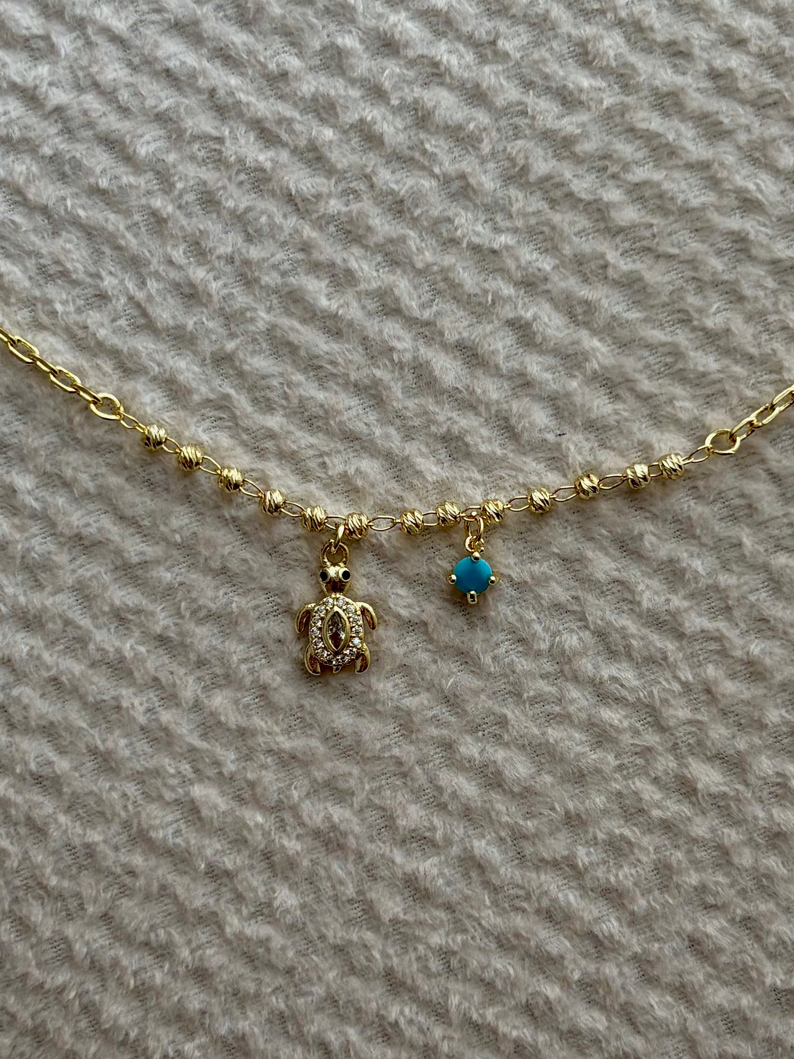 Kaplumbağa Charmlı Gold Halhal