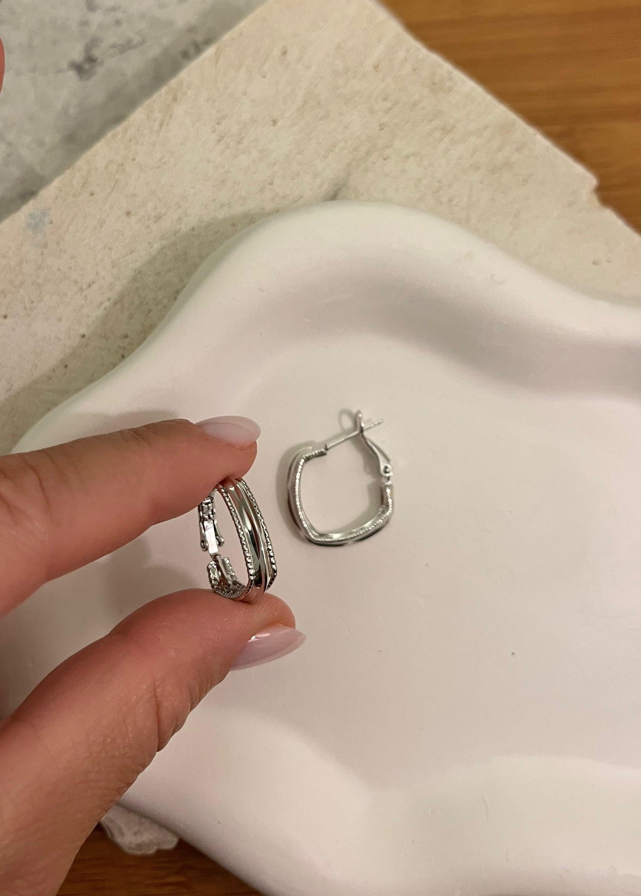 Kare Desen Silver Küpe