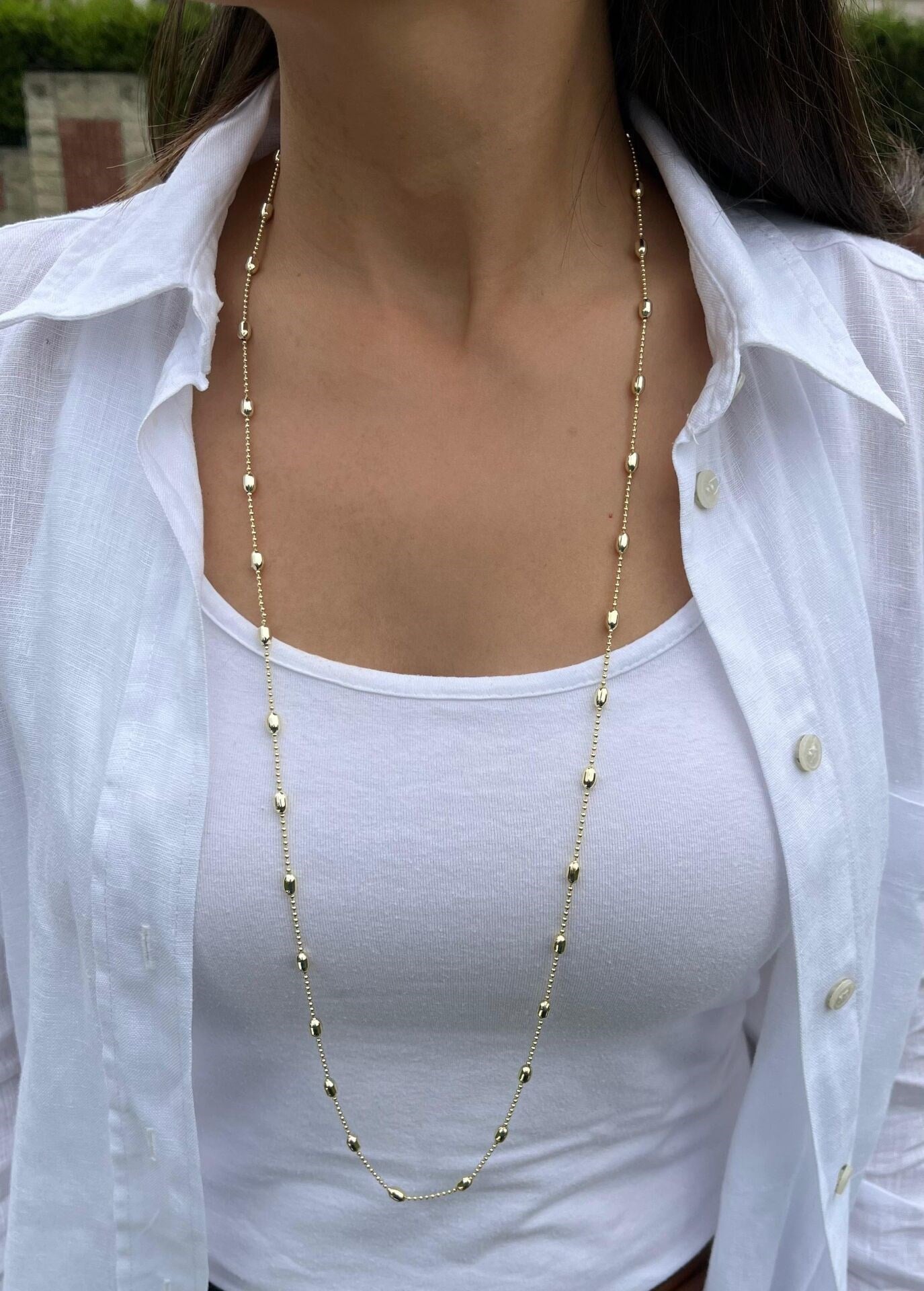 Oval Desen Dolama Kolye