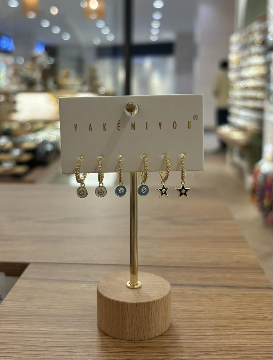 Yakemiyou Renkli Mini Konsept Altılı Küpe