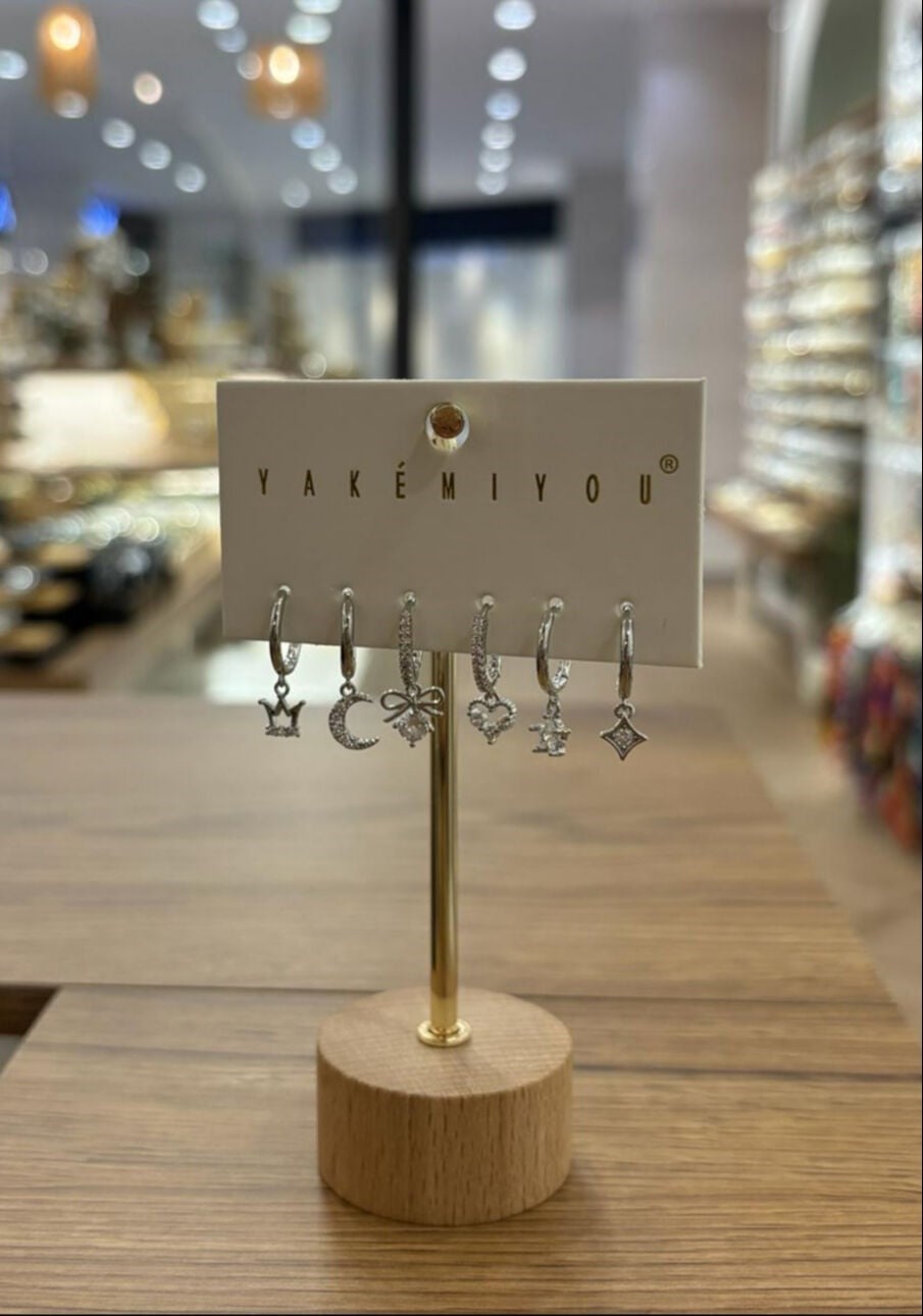 Yakemiyou Silver Fiyonk Konsept Altılı Küpe