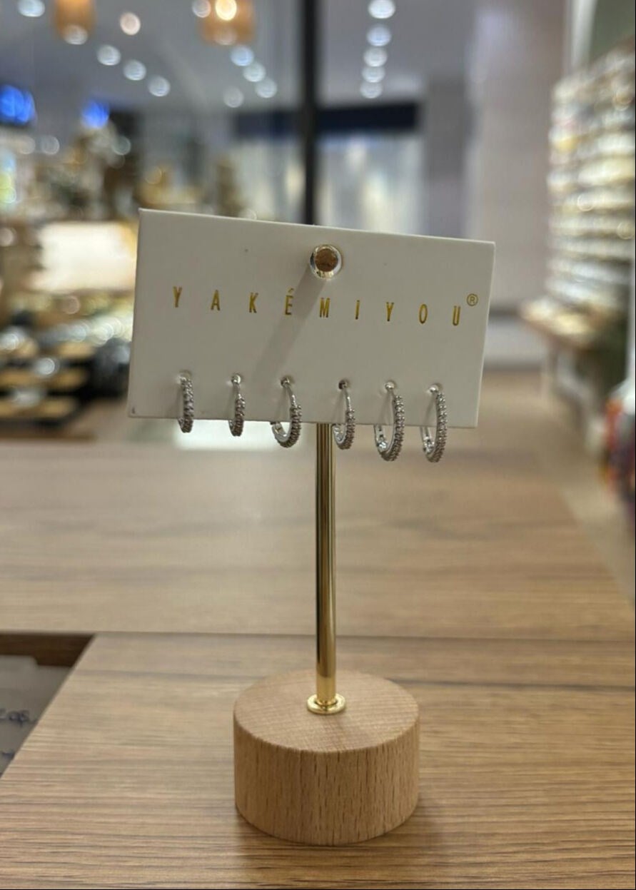 Yakemiyou Silver Halka Altılı Küpe