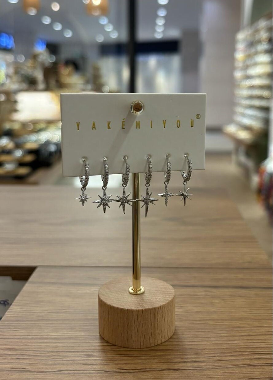 Yakemiyou Silver Kuzey Yıldızı Altılı Küpe