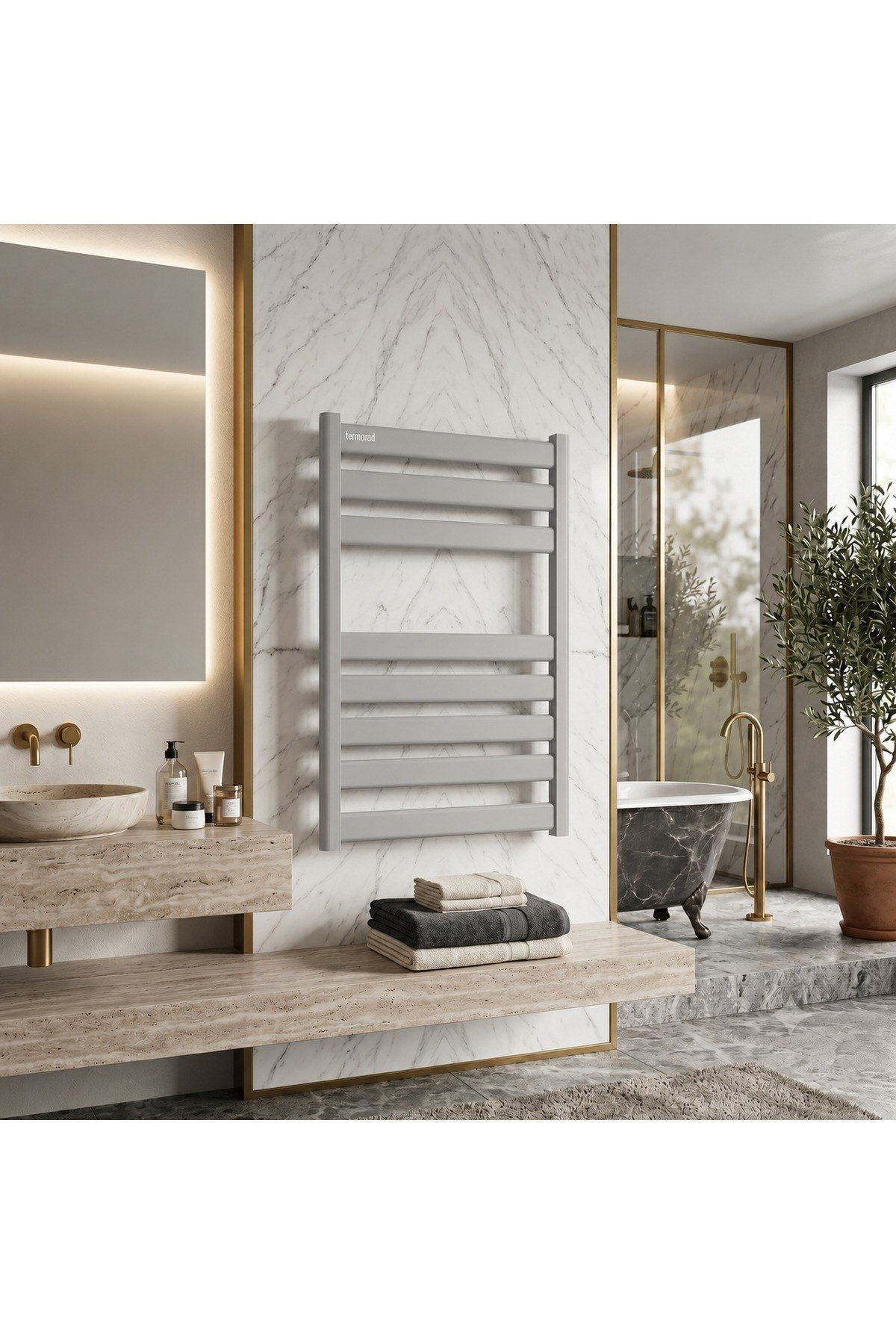 Alüminyum Mat Gri 50x80 Petsa Slim Havlupan