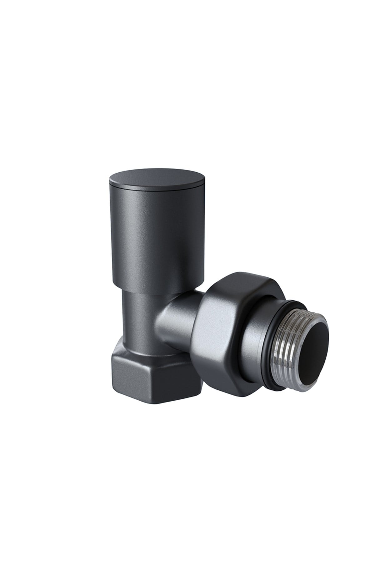 Radyatör Havlupan Vanası Köşe Tip 1/2'' Antrasit (Ral 7016 )