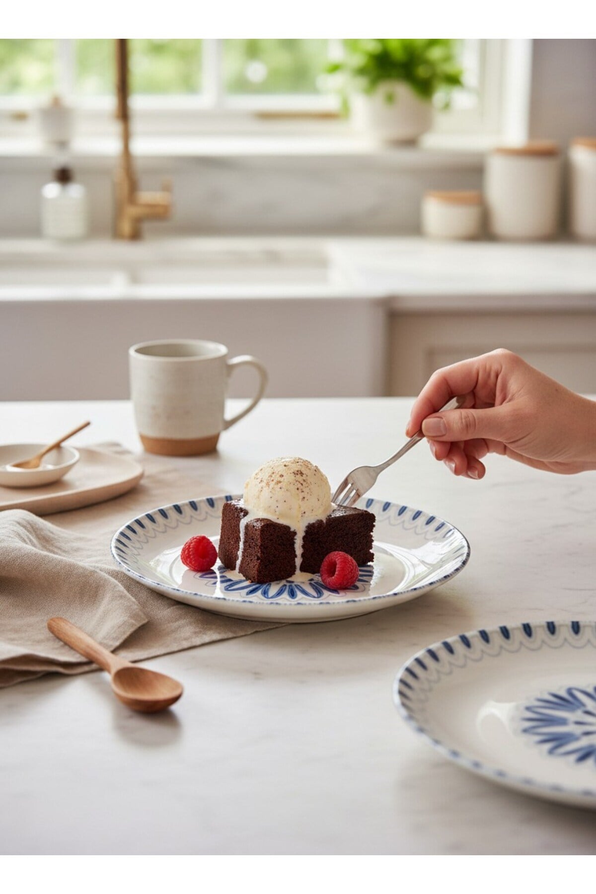 Dijital Desen 6'lı Pasta Tabak 19cm Ada