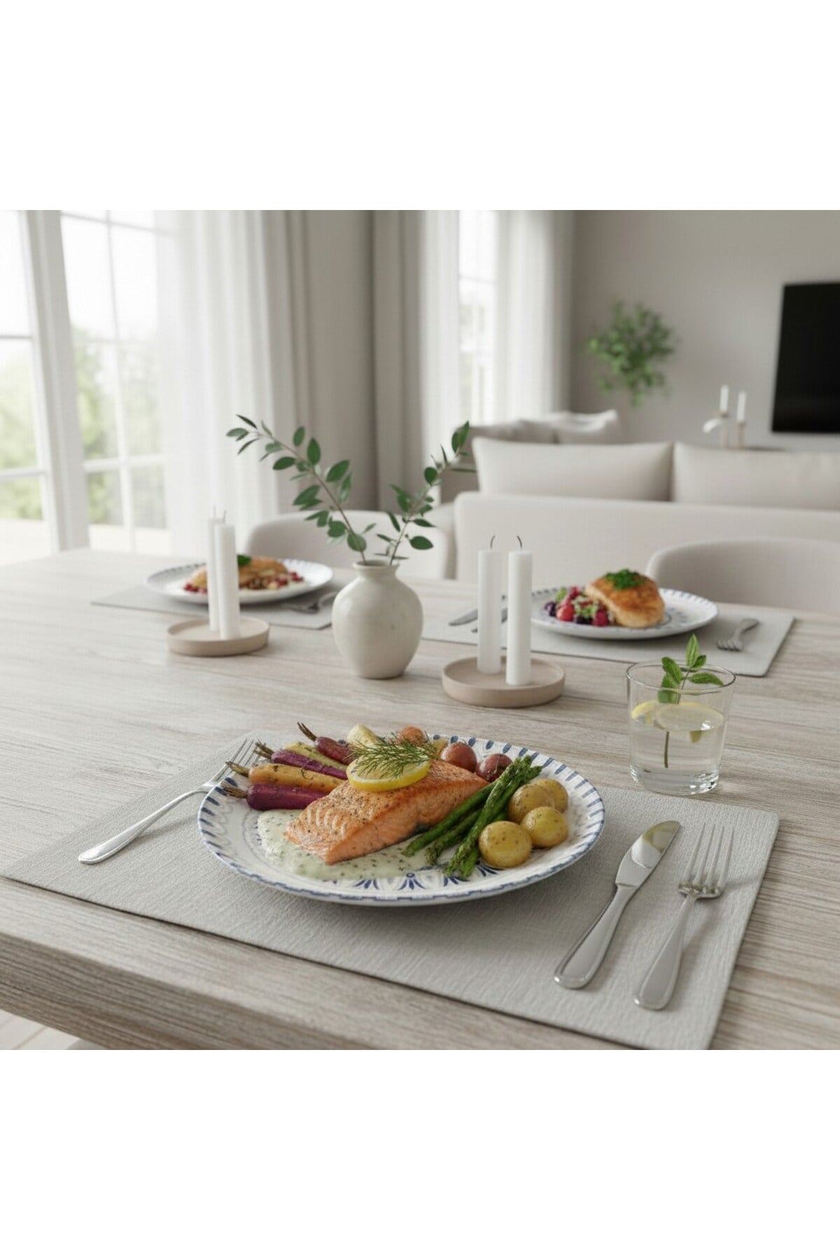 Dijital Desen 6'lI Servis Tabak 25cm Ada