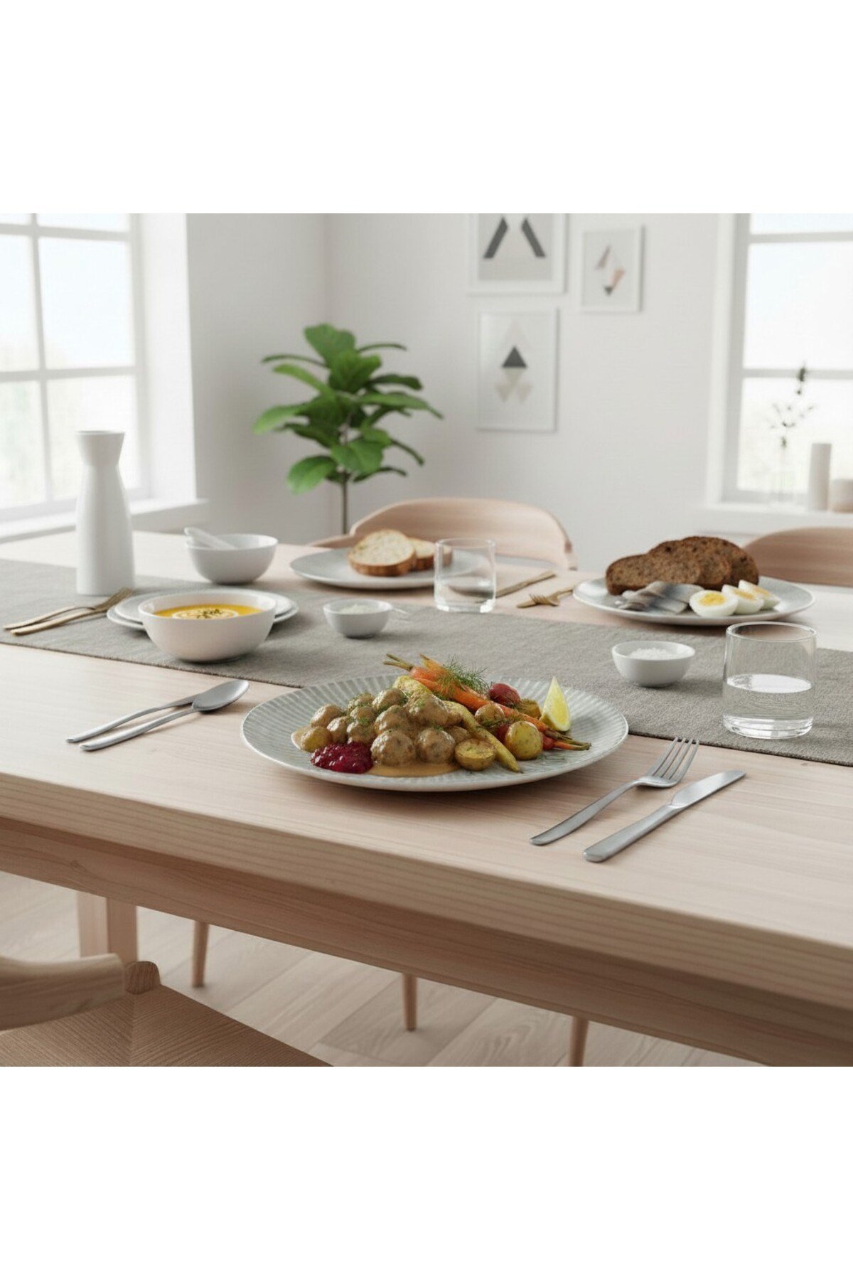 Dijital Desen 6'lI Servis Tabak 25cm Sis