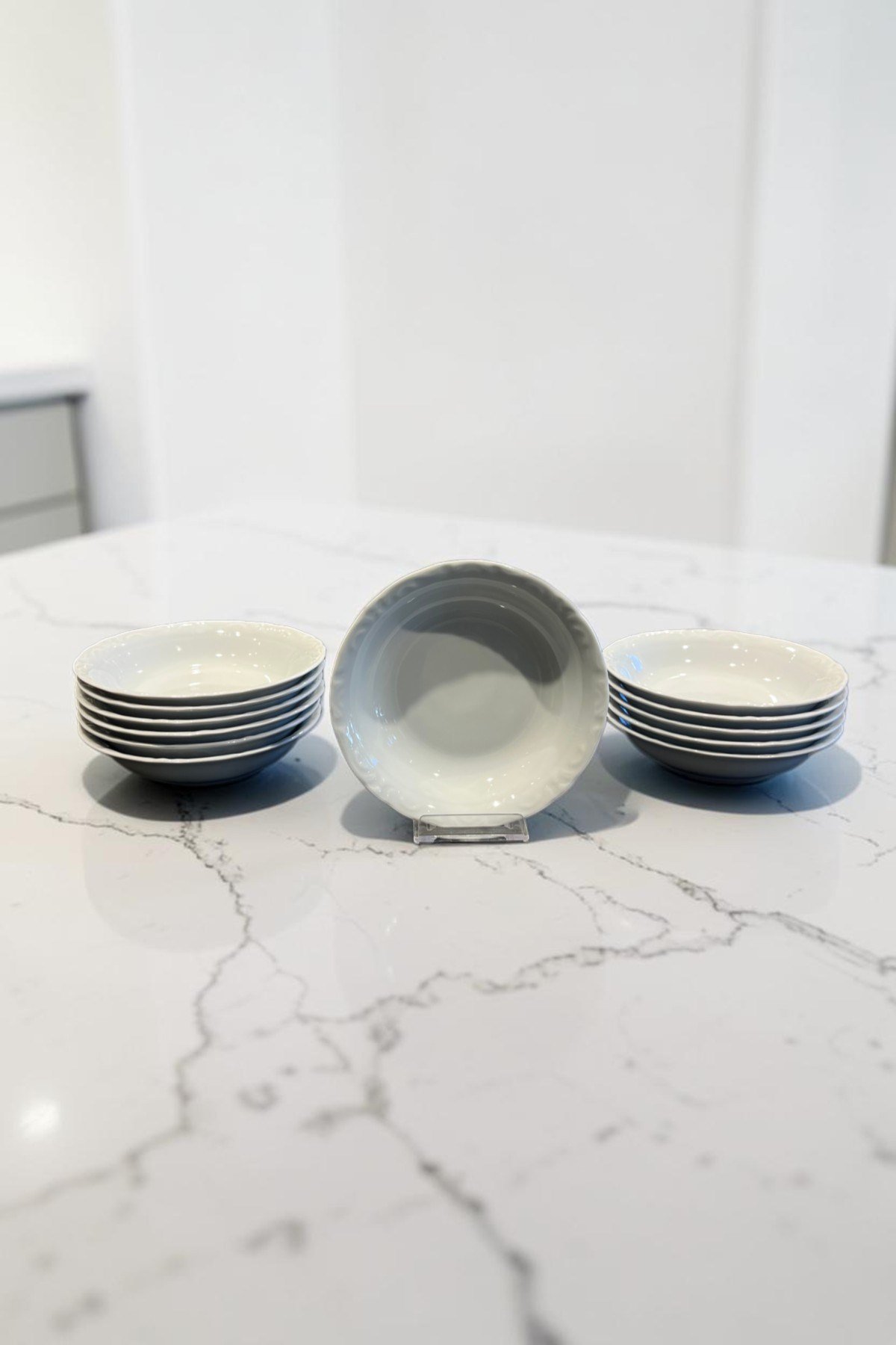 Porland Porselen Beyaz Anadolu 17 cm Çukur Yemek Tabağı 12 Adet