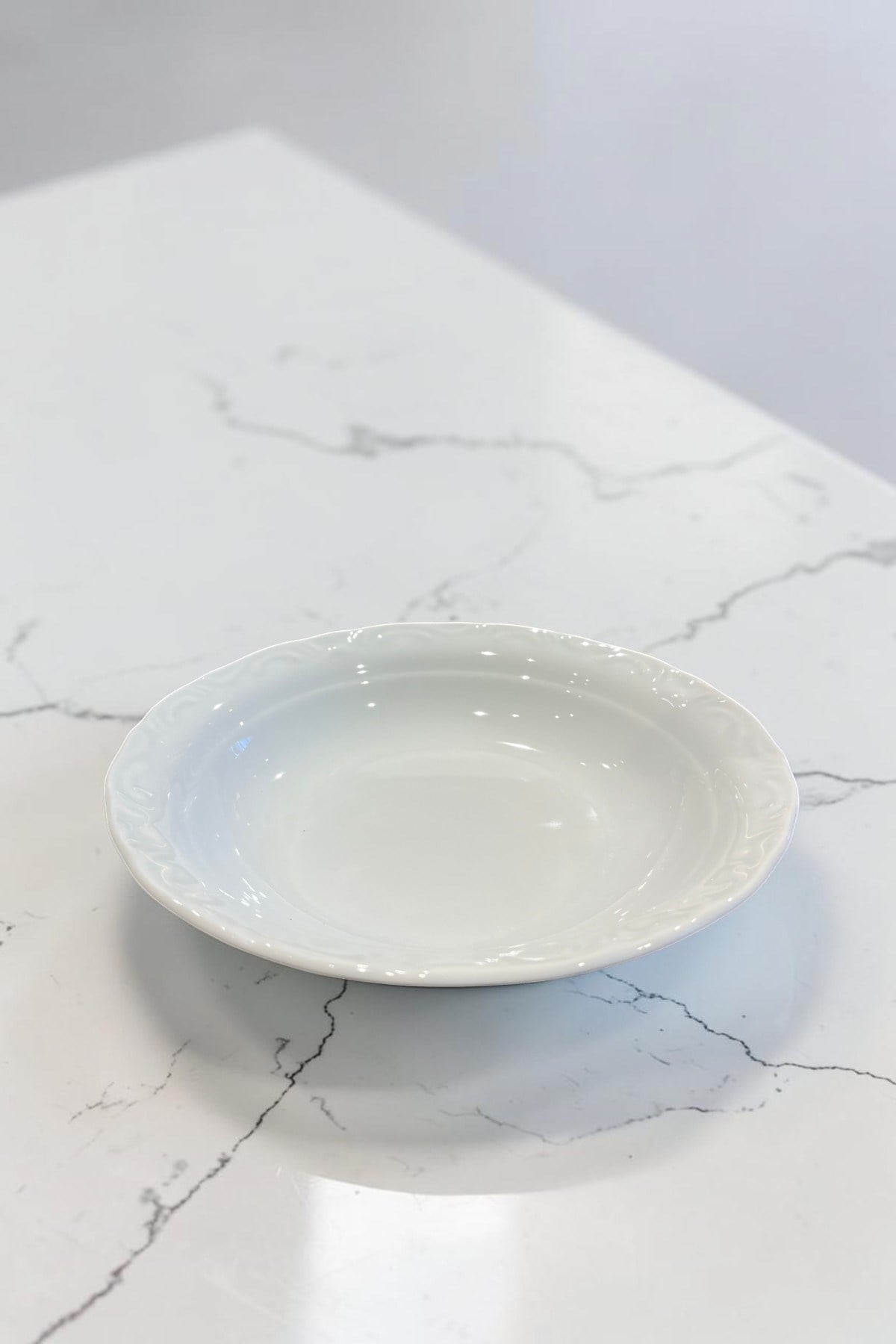 Porland Porselen Beyaz Anadolu 20 cm Çukur Yemek Tabağı 6 Adet