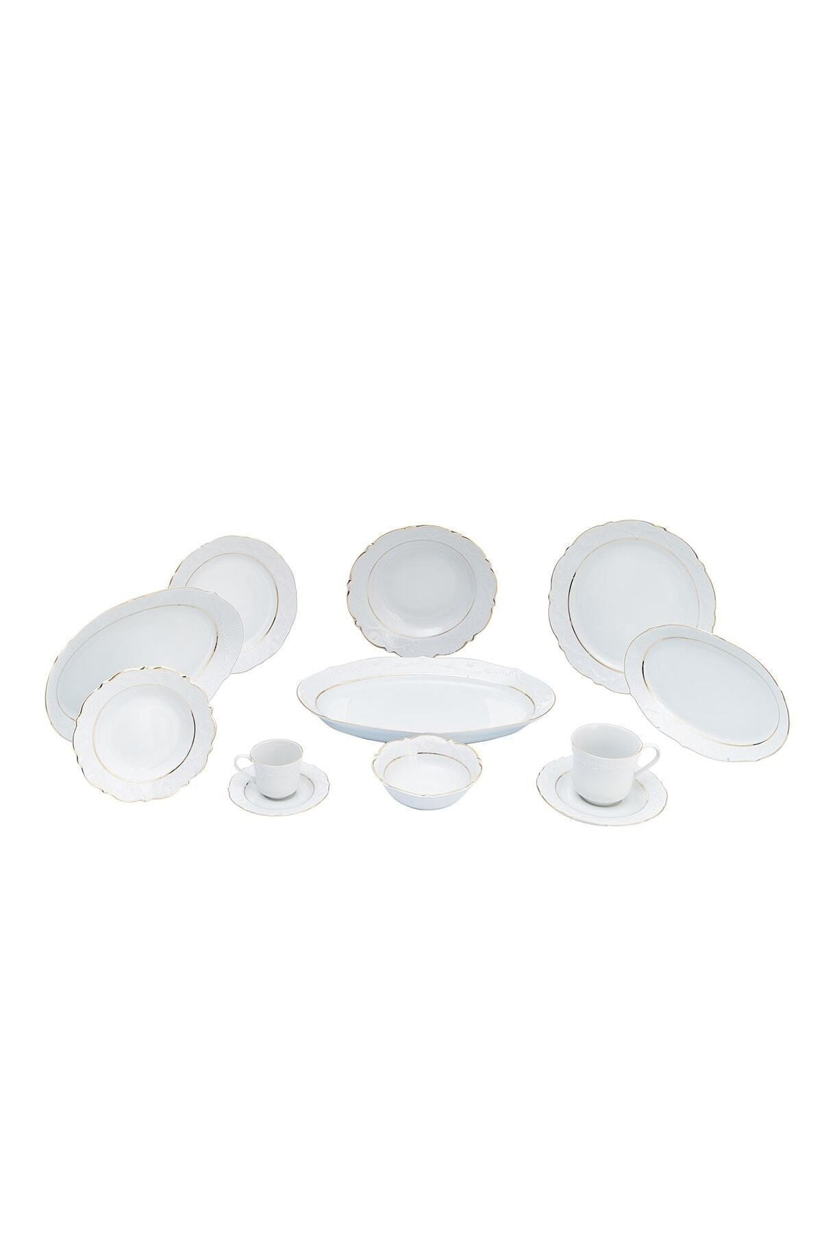 Porselen Queen Altın Yaldız 24 Cm Kayık Tabak PRL001