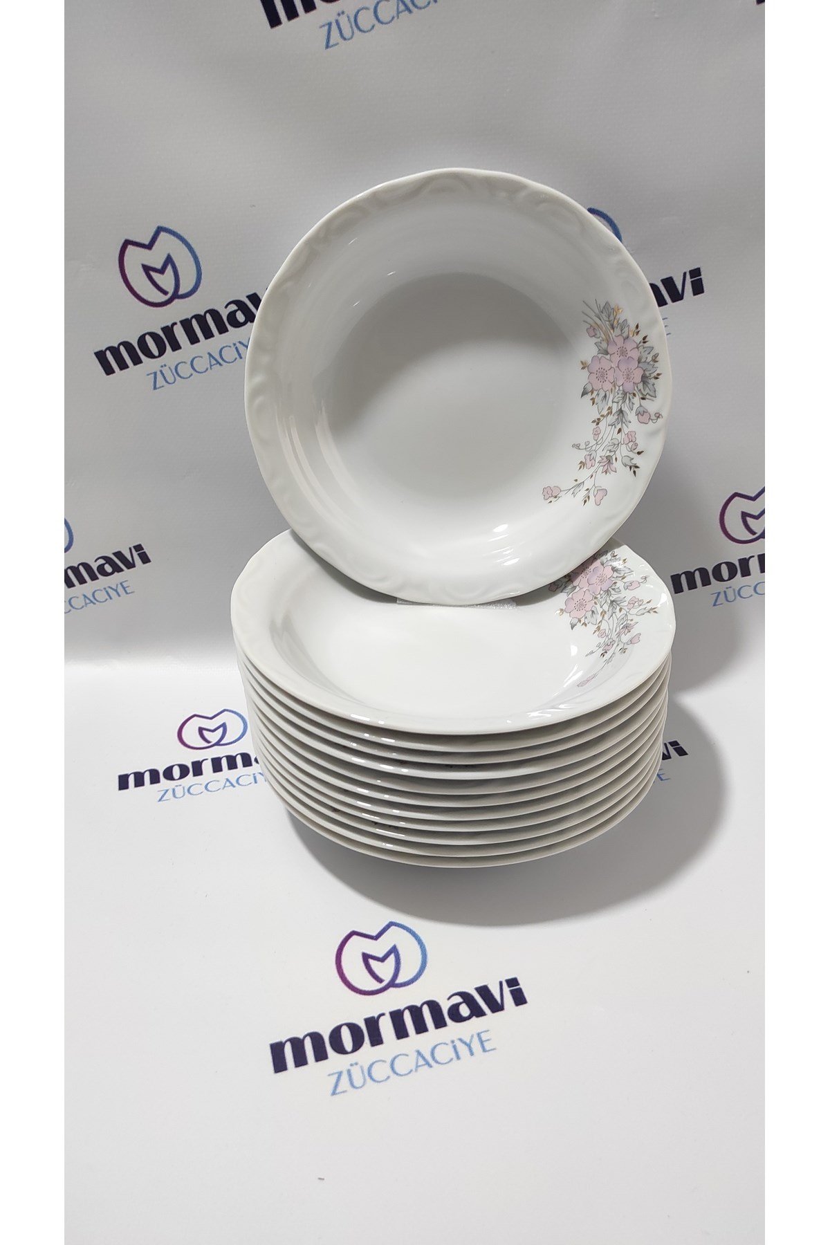 PORSELEN RÜYA 19 CM 12 ADET ÇUKUR YEMEK TABAK