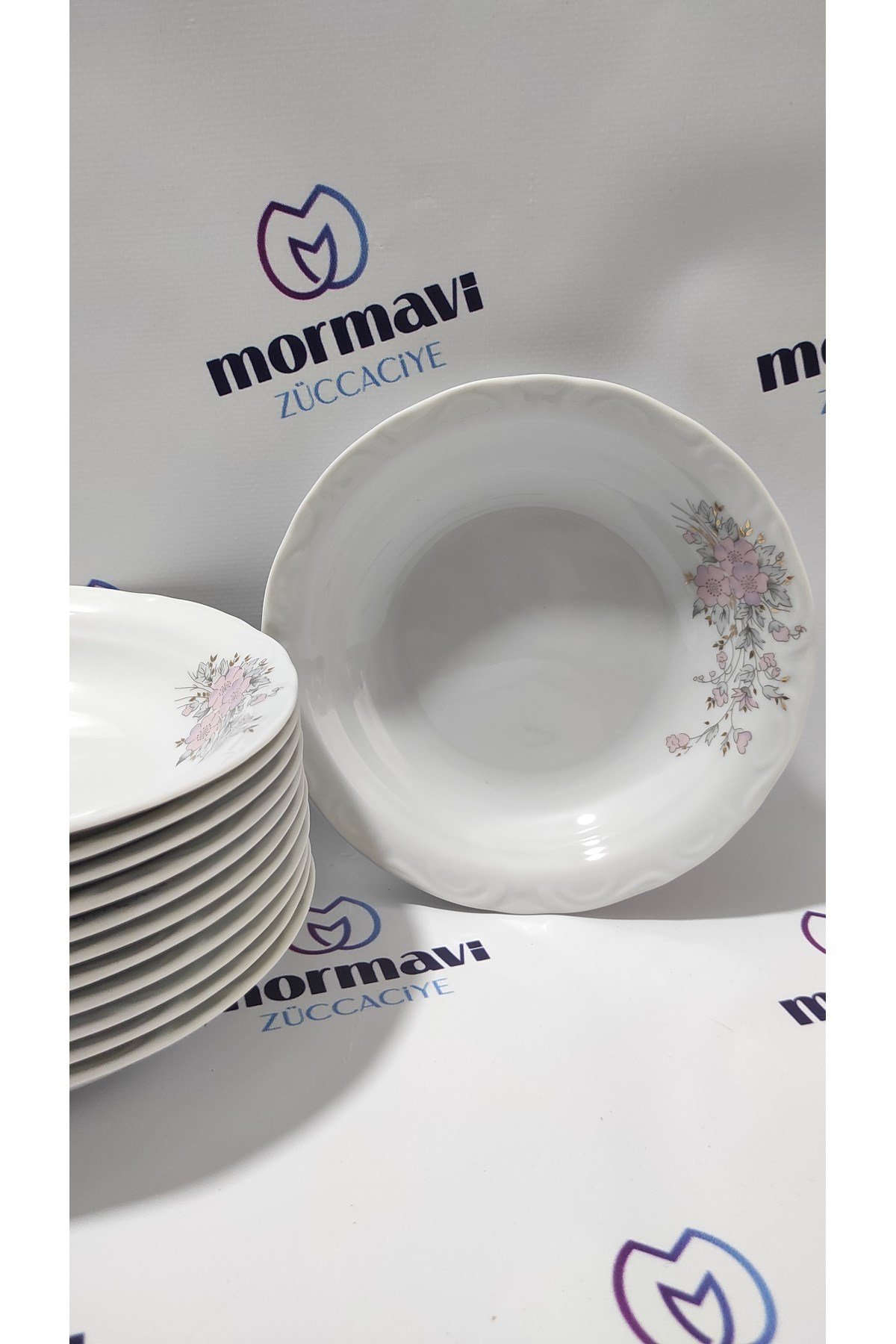 PORSELEN RÜYA 19 CM 12 ADET ÇUKUR YEMEK TABAK