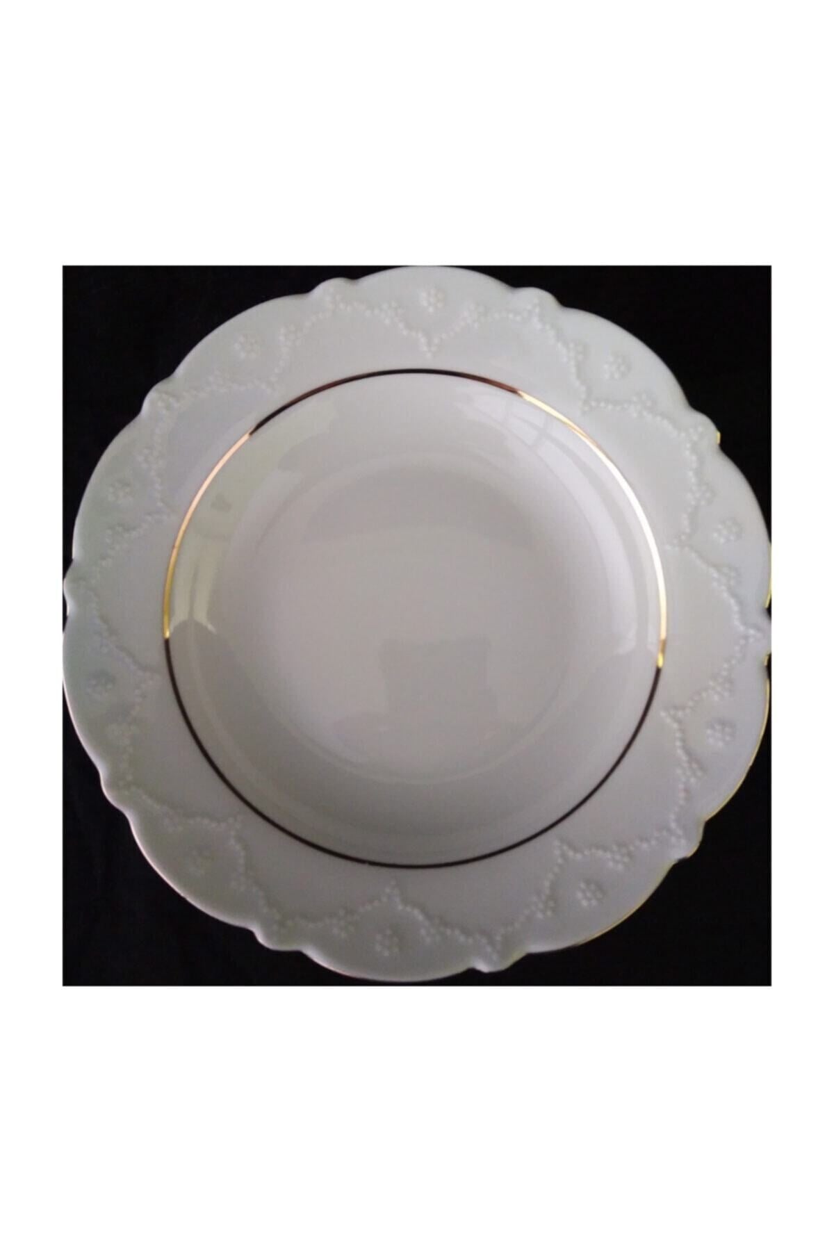 Queen 6'lı Yaldızlı Çukur Tabak 19 Cm