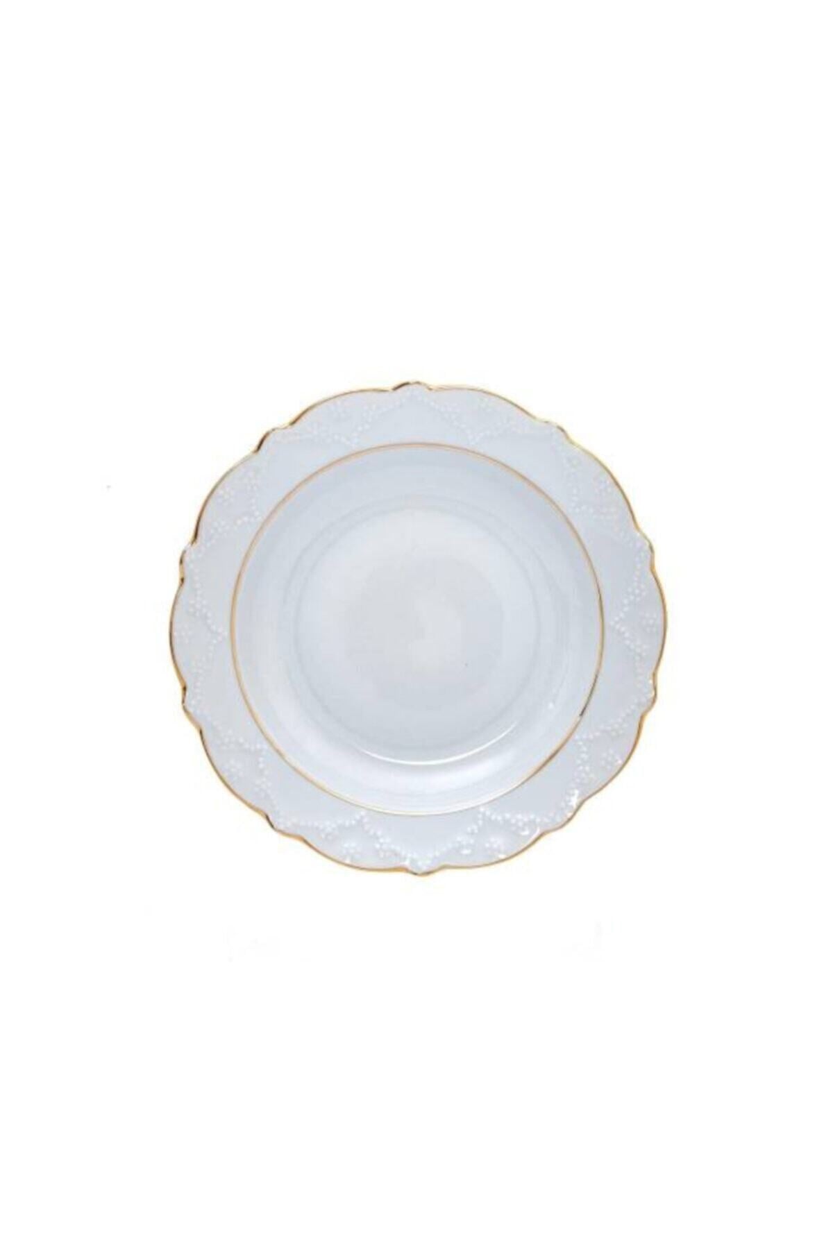 Queen 6'lı Yaldızlı Çukur Tabak 19 Cm
