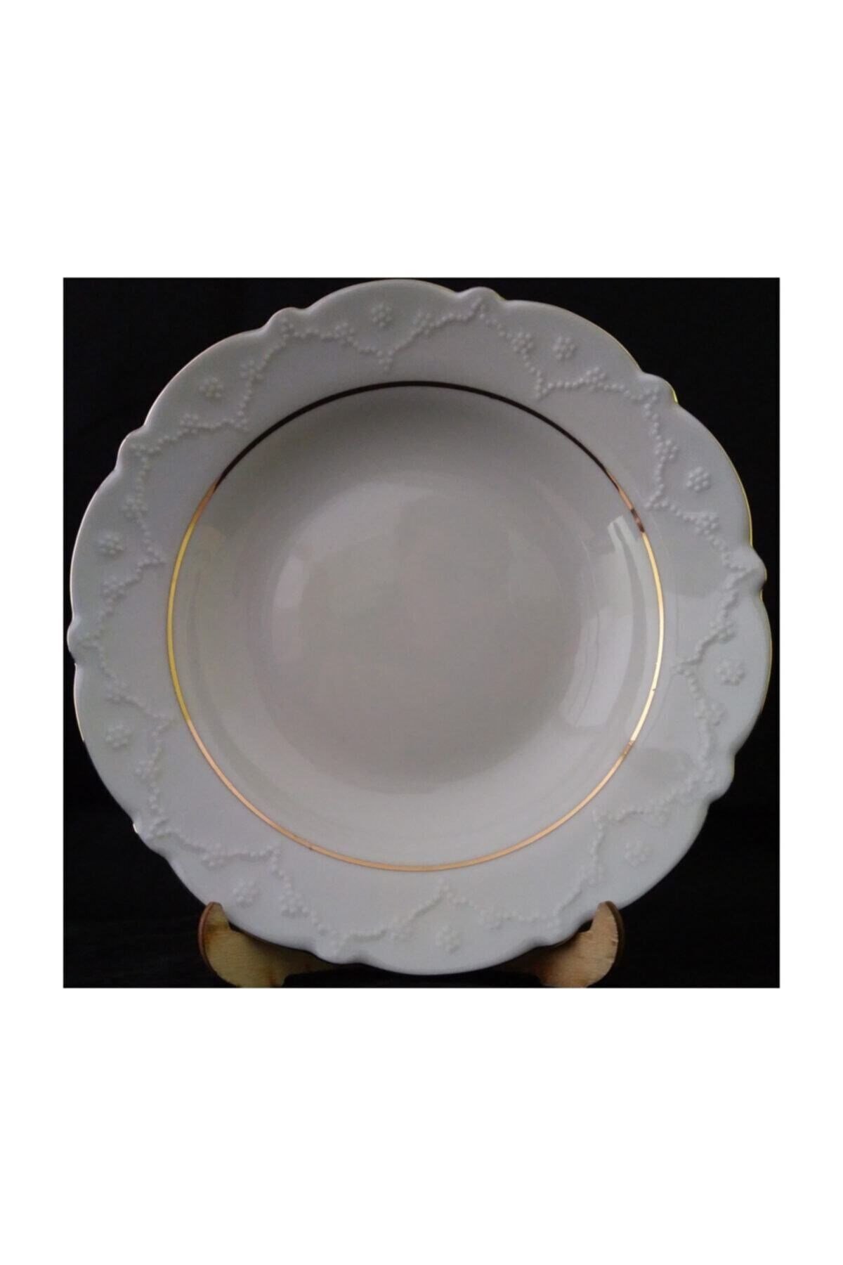 Queen 6'lı Yaldızlı Çukur Tabak 19 Cm