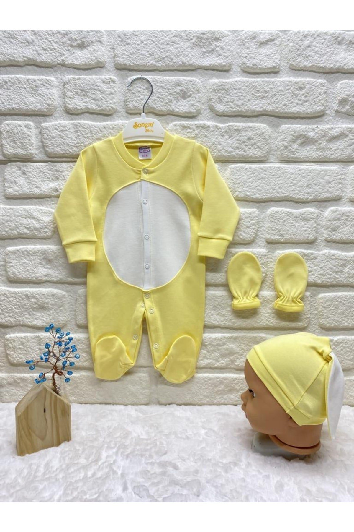Unisex Tavşan Tulum Takımı- Hastane Çıkışı- Sarı