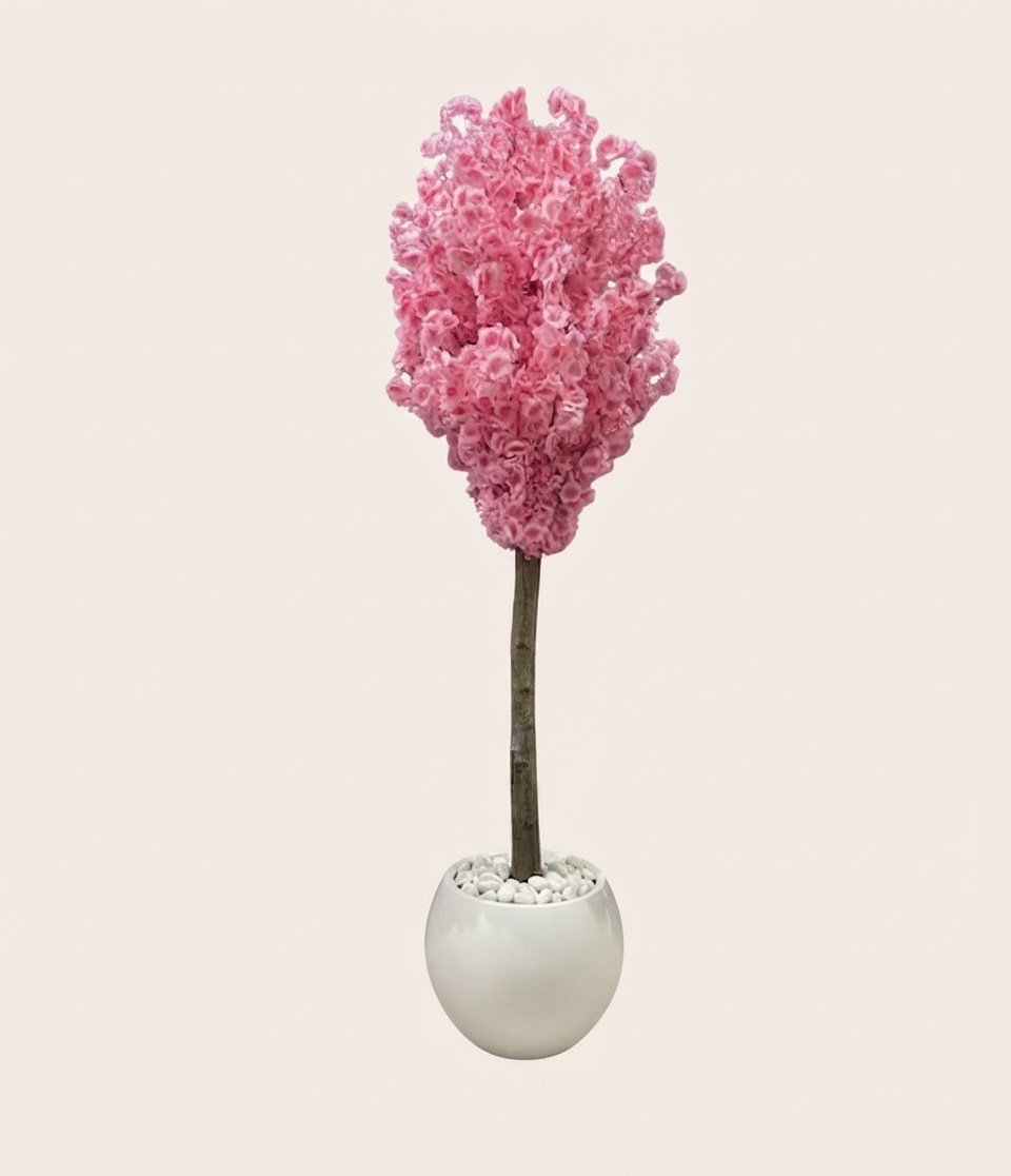 : Aura 160 cm Pembe Bahar Dalı Yapay Ağaç (Gerçek Ağaç Gövdeli)