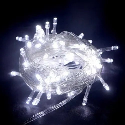 10m 100 LED Boncuk Lamba Beyaz Işık