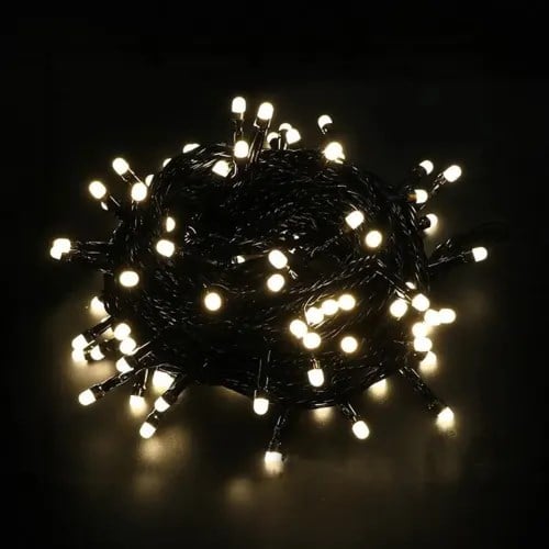 10m 100 Led Boncuk Lamba Gün Işığı Siyah Kablo