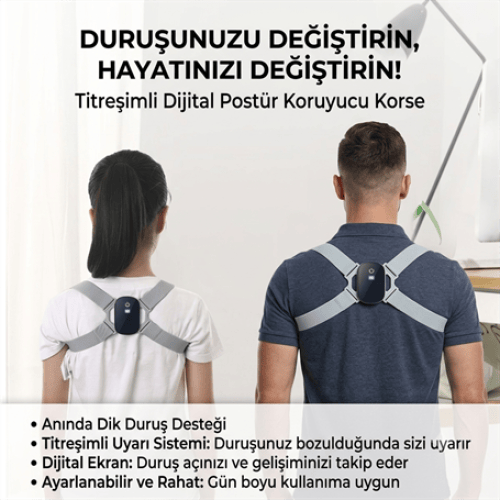 Dijital Ekran Titreşimli Dik Durma Korsesi