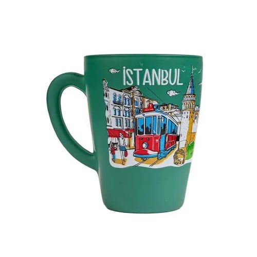 İstanbul Temalı Cam Kupa Bardak