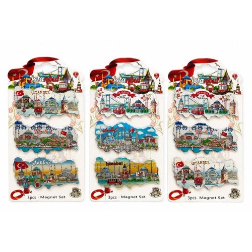 İstanbul Temalı Silikon Buzdolapı Süsü Magnet 3'Lü Set