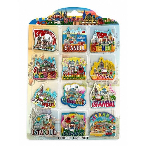 İstanbul Temalı Silikon Buzdolapı Süsü Magnet 12'Li Set