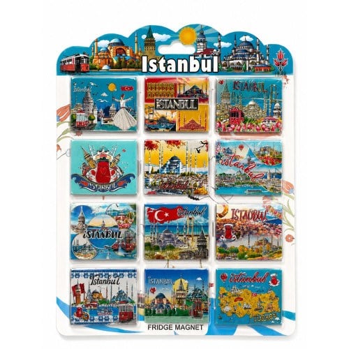İstanbul Temalı Silikon Buzdolapı Süsü Magnet 12'Li Set