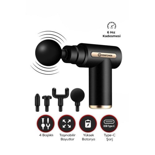 Mini 4 Başlıklı Masaj Tabancası