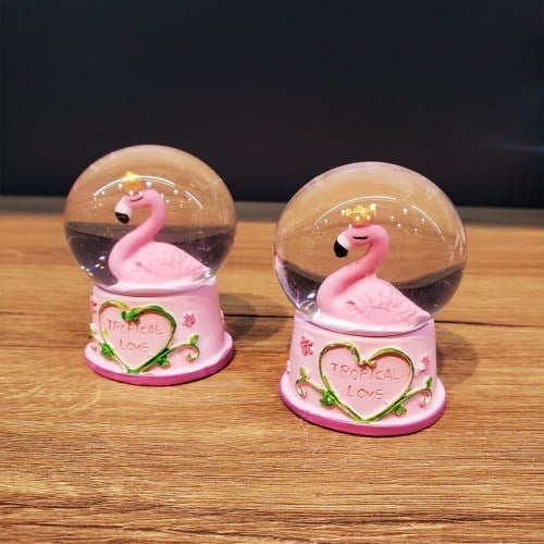 Mini Işıklı Flamingo Kar Küresi