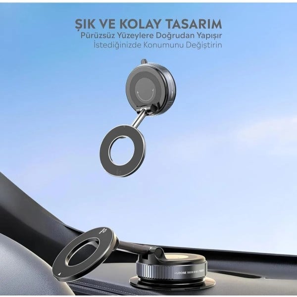 Vakumlu Manyetik Araç İçi Telefon Tutucu