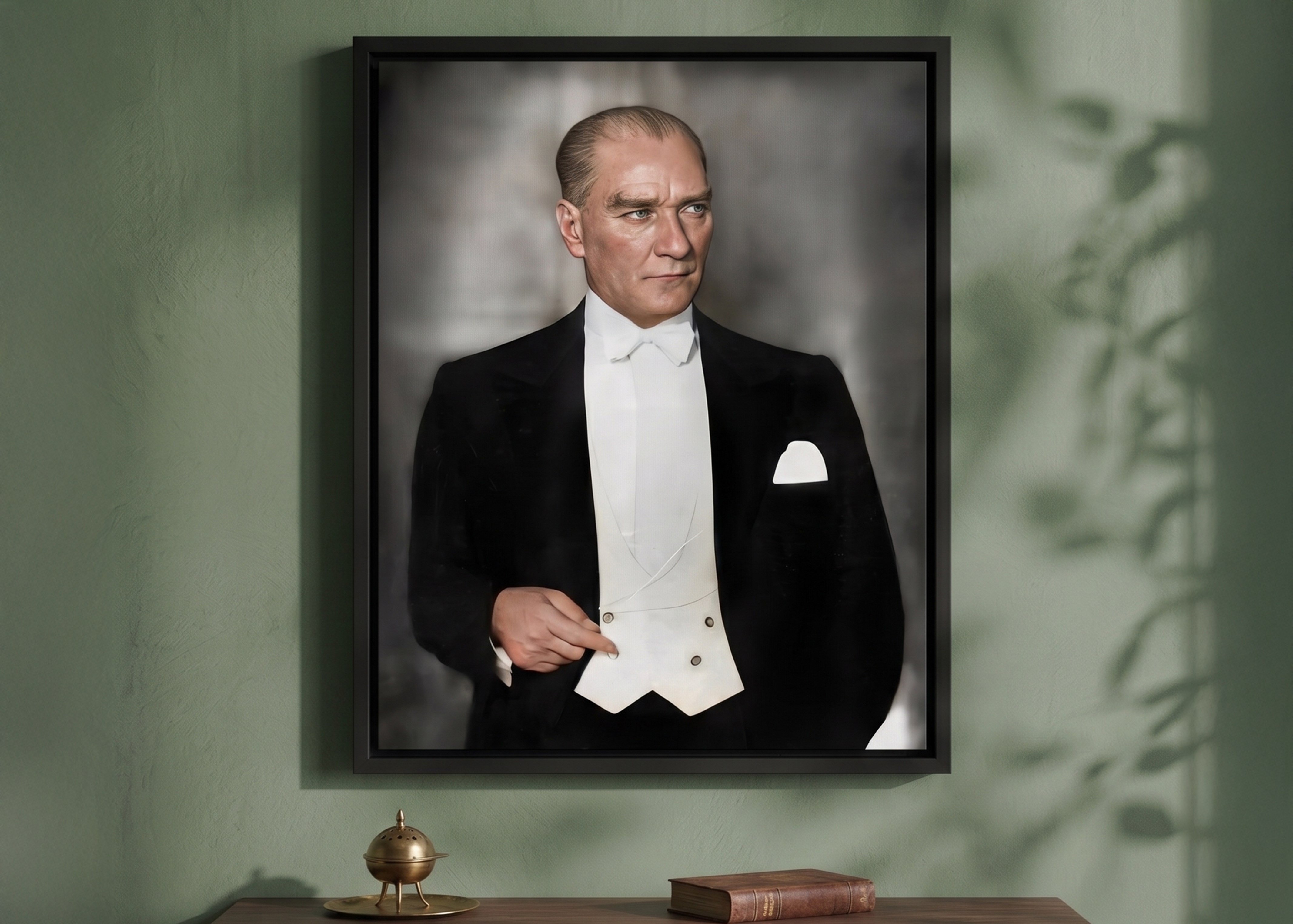 Atatürk Portresi Ahşap Çerçeveli Kanvas Tablo