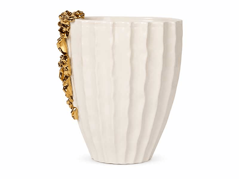 GOLDEN FLAWS VAZO BÜYÜK BOY KREM GOLD 31X13X34 CM