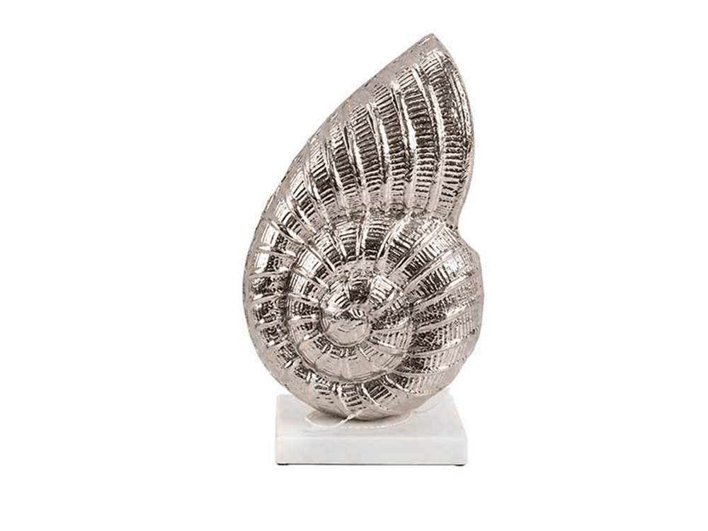 SİLVER MERMER KAİDELİ DENİZ KABUĞU OBJE 13*10*23