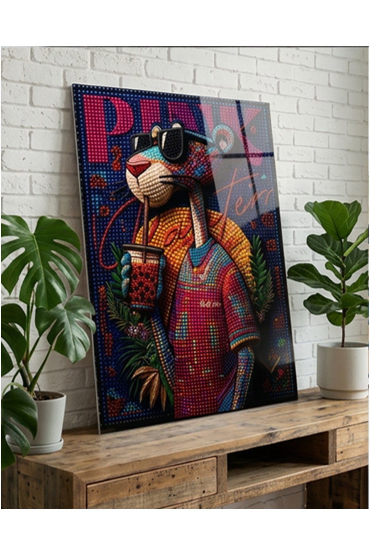 Cool Panther Pleksi Tablo – Modern ve Eğlenceli Duvar Sanatı