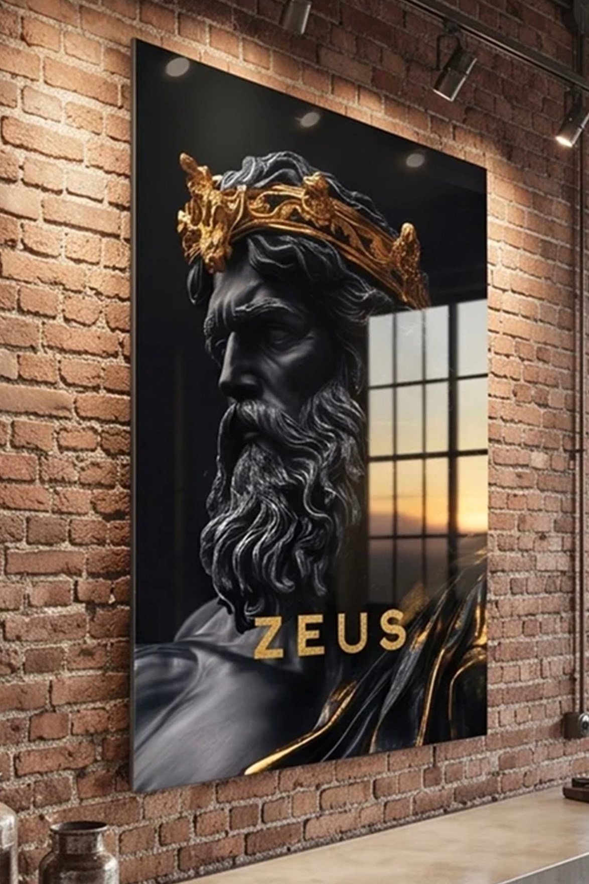 Zeus Pleksi Tablo – Mitolojik ve Güç Temalı Duvar Sanatı