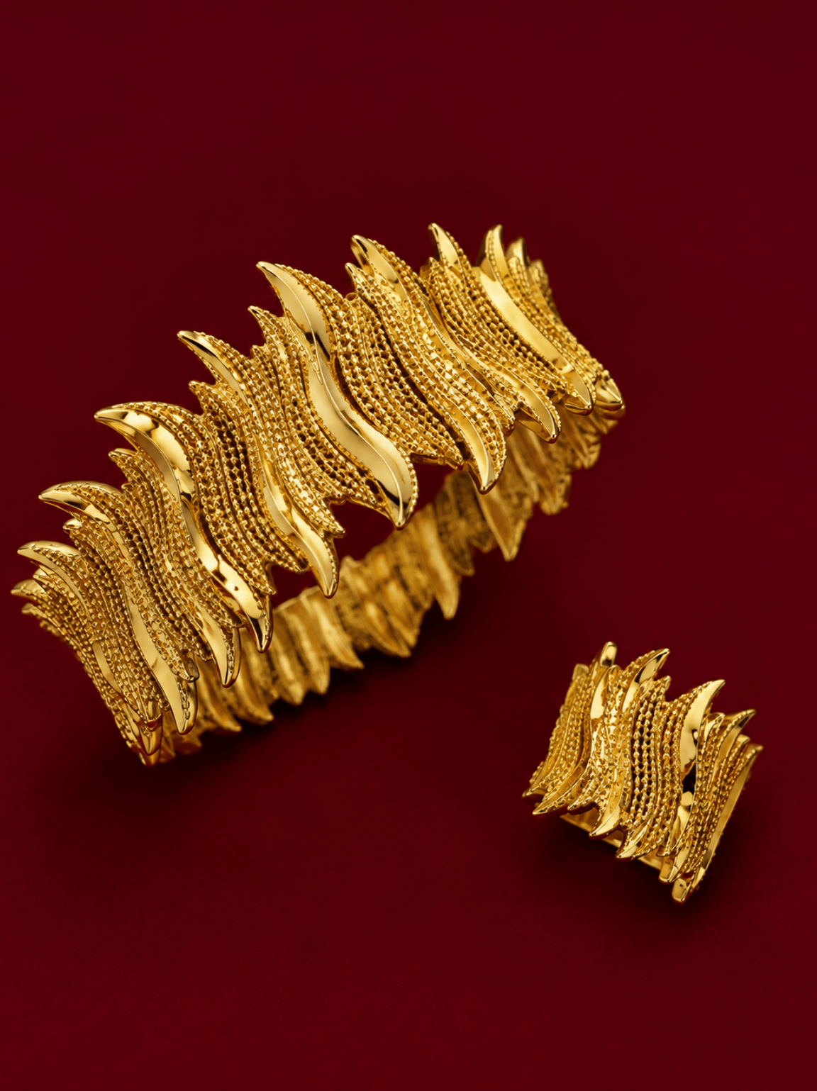 Alev Kelepçe Set (14 K Gold Kaplama)