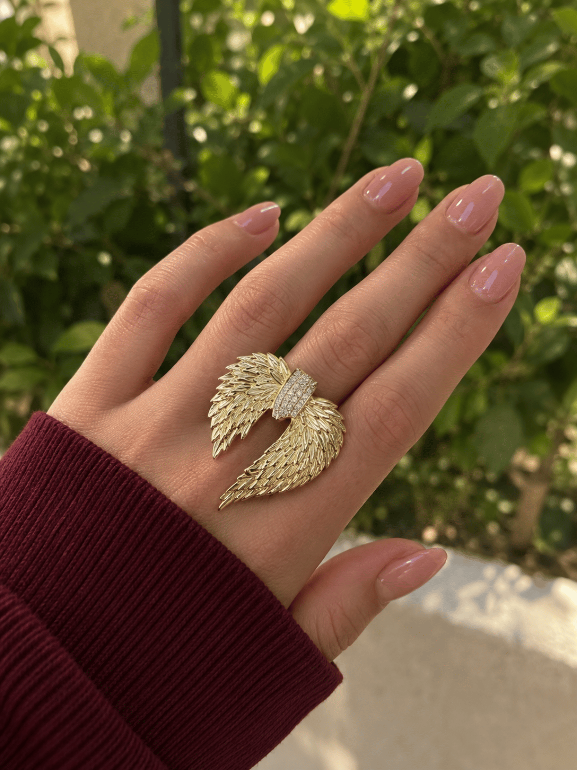 Angel Muse Yüzük (Ayarlanabilir) (14 K Gold Kaplama)