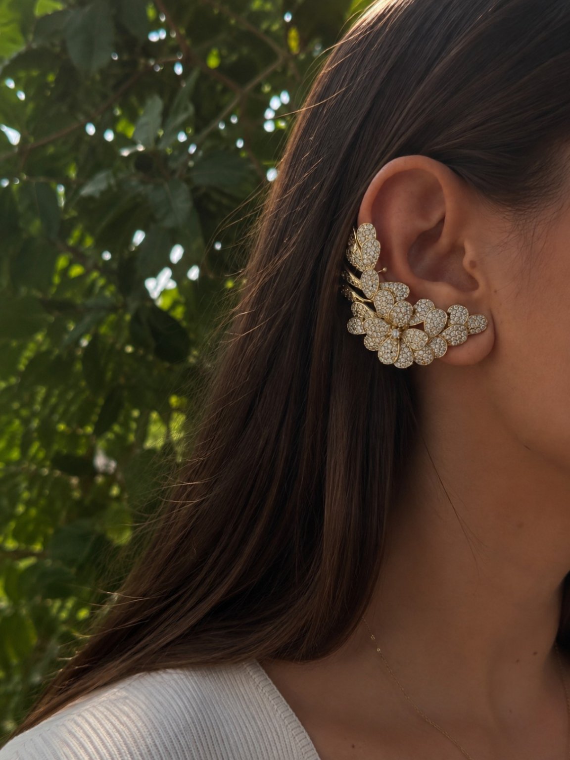 Fleur de Lys Earcuff (Adet) (14 K Gold)